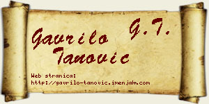 Gavrilo Tanović vizit kartica